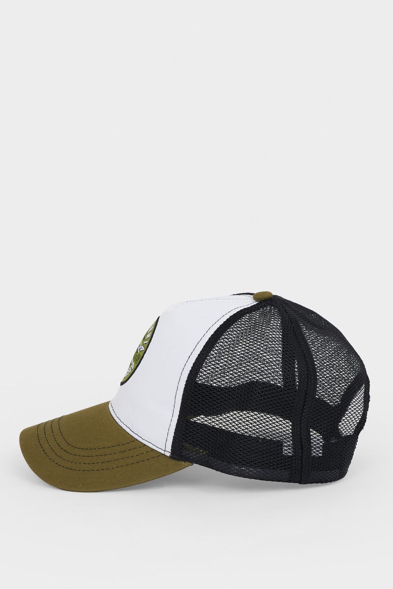 DeFacto Green Man Man Label Printed Woven Baseball Cap Casual - Image 3